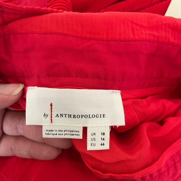 Anthropologie Red Plisse Halter Jumpsuit - Picture 9 of 16
